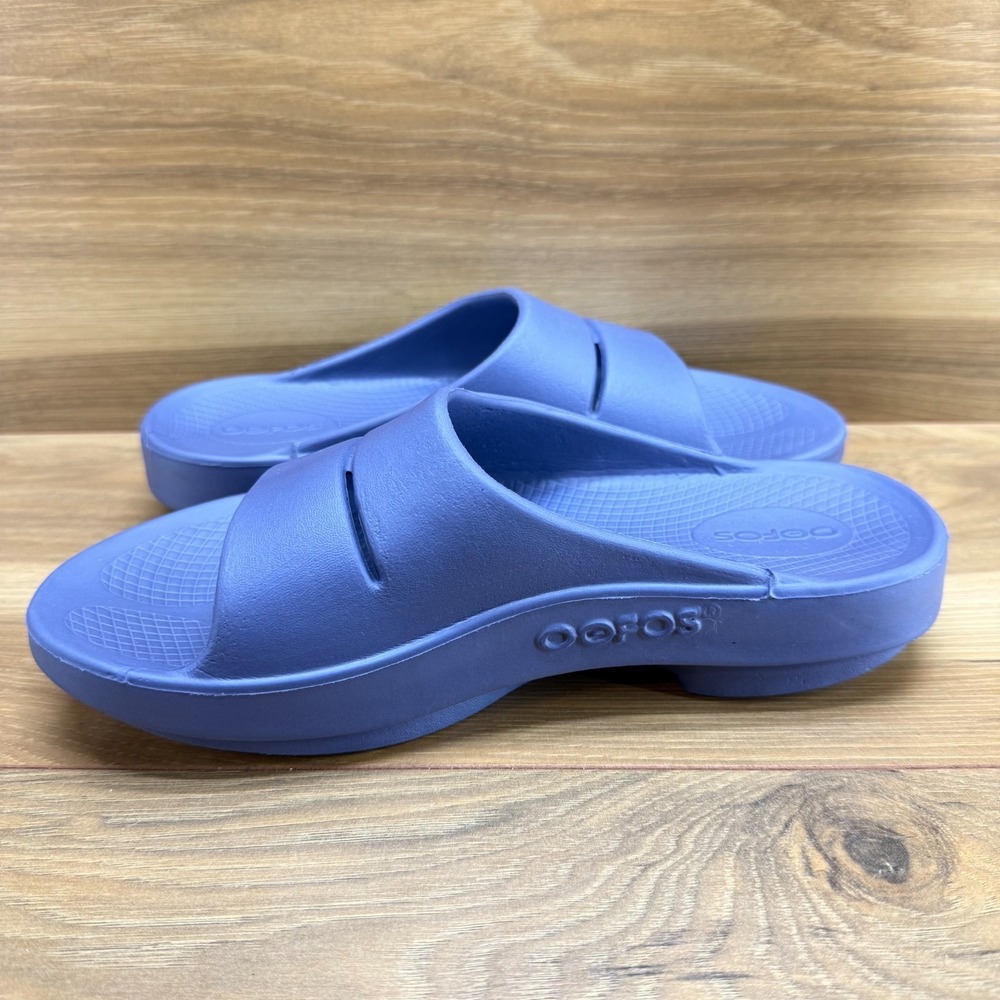 OOFOS Slide Sandals in Periwinkle Blue - Picture 6 of 11